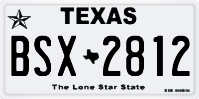TX license plate BSX2812