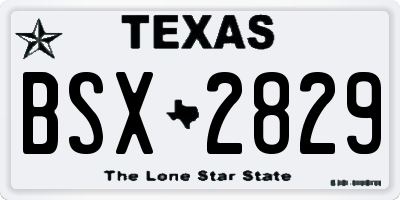 TX license plate BSX2829