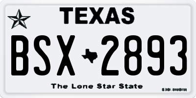 TX license plate BSX2893