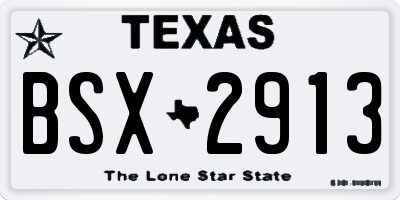 TX license plate BSX2913
