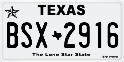 TX license plate BSX2916