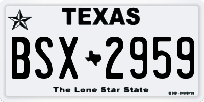 TX license plate BSX2959