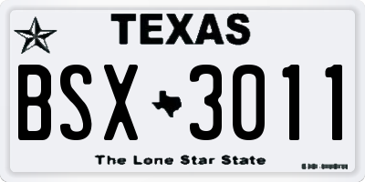 TX license plate BSX3011