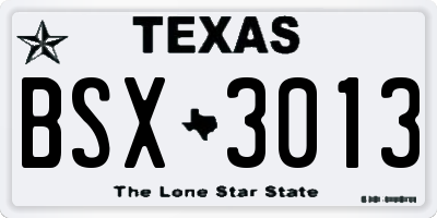 TX license plate BSX3013