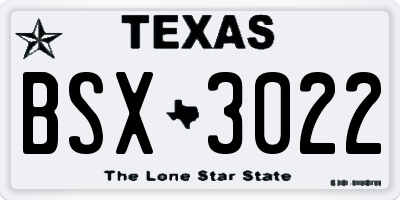 TX license plate BSX3022