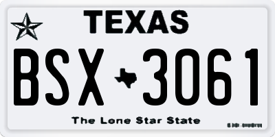 TX license plate BSX3061
