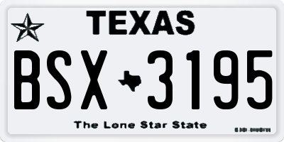 TX license plate BSX3195