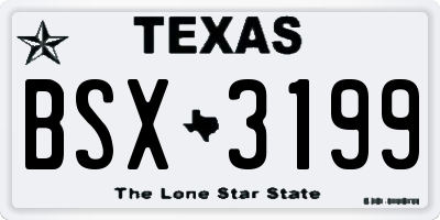 TX license plate BSX3199