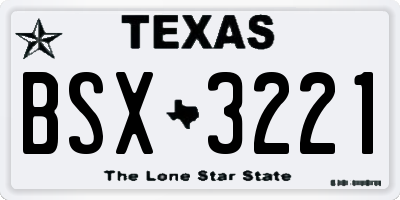 TX license plate BSX3221