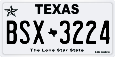 TX license plate BSX3224