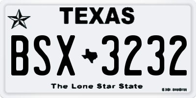 TX license plate BSX3232