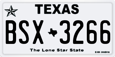 TX license plate BSX3266