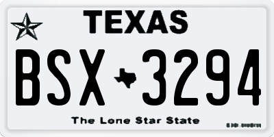 TX license plate BSX3294