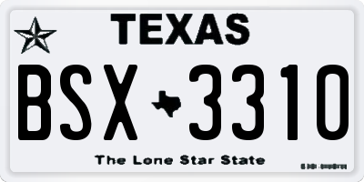 TX license plate BSX3310