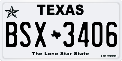 TX license plate BSX3406