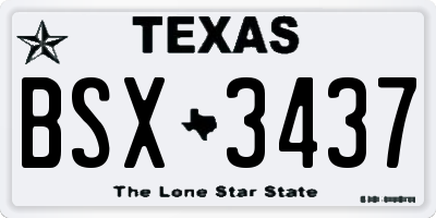 TX license plate BSX3437