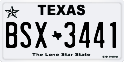 TX license plate BSX3441
