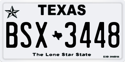 TX license plate BSX3448