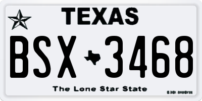 TX license plate BSX3468