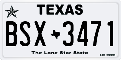 TX license plate BSX3471