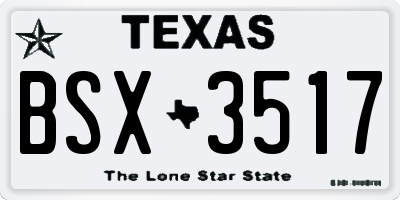 TX license plate BSX3517