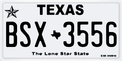 TX license plate BSX3556