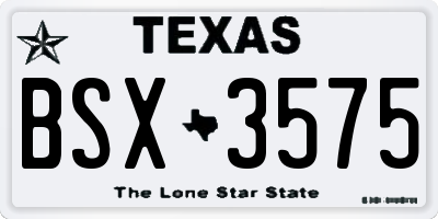 TX license plate BSX3575
