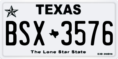 TX license plate BSX3576