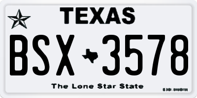 TX license plate BSX3578