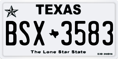 TX license plate BSX3583
