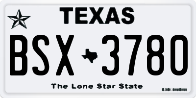 TX license plate BSX3780