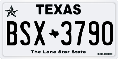 TX license plate BSX3790