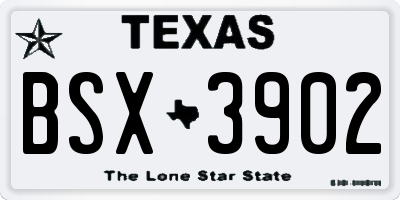 TX license plate BSX3902