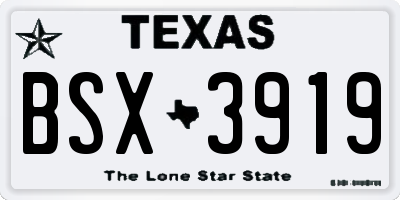 TX license plate BSX3919
