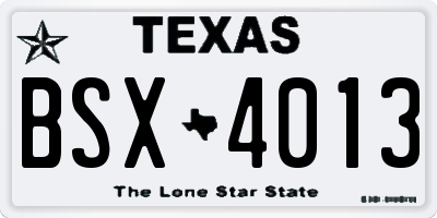 TX license plate BSX4013