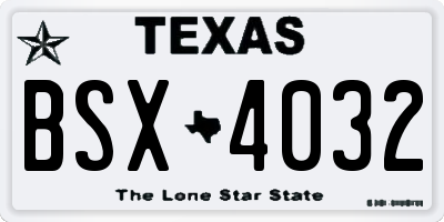 TX license plate BSX4032