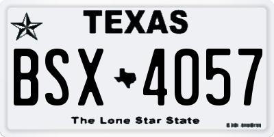 TX license plate BSX4057