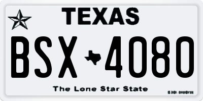 TX license plate BSX4080