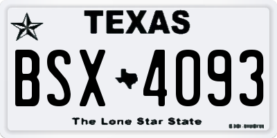 TX license plate BSX4093