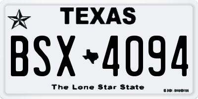 TX license plate BSX4094