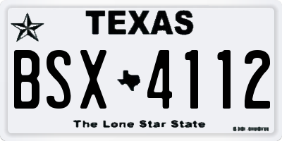 TX license plate BSX4112