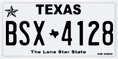 TX license plate BSX4128