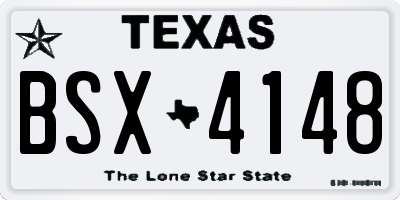TX license plate BSX4148