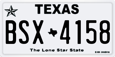 TX license plate BSX4158