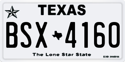 TX license plate BSX4160