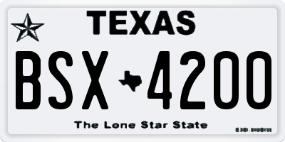 TX license plate BSX4200