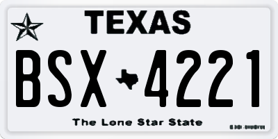 TX license plate BSX4221