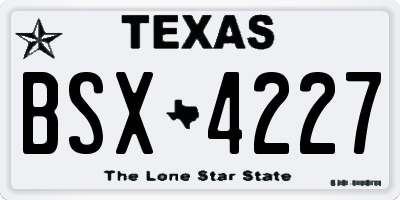 TX license plate BSX4227