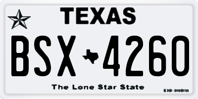 TX license plate BSX4260