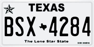 TX license plate BSX4284